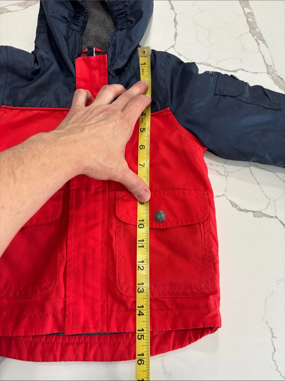 Oshkosh B’Gosh Toddler Boys Red Navy Blue Fleece Lined Full Zip Jacket Coat 2T